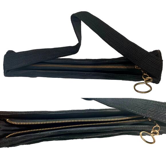 40s Black Cordé Purse | Retro Rockabilly Handbag - Picture 8 of 9